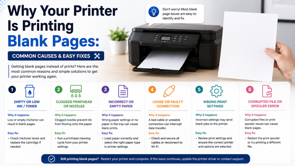 Why Your Printer Is Printing Blank Pages: Common Causes & Easy Fixes