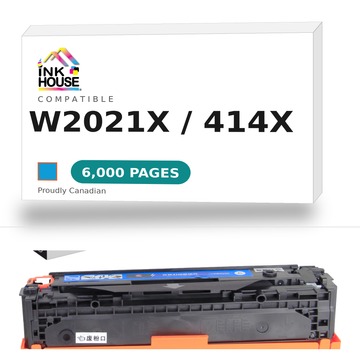 HP 414X W2021X Cyan compatible toner cartridge box