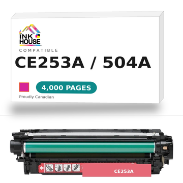 HP CE253A Remanufactured High Quality  Magenta Toner Cartridge (HP 504A)
