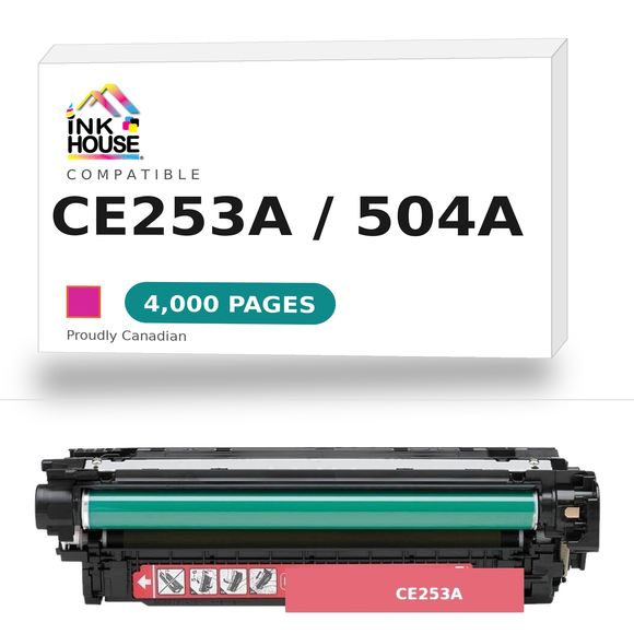 HP CE253A Remanufactured High Quality  Magenta Toner Cartridge (HP 504A)