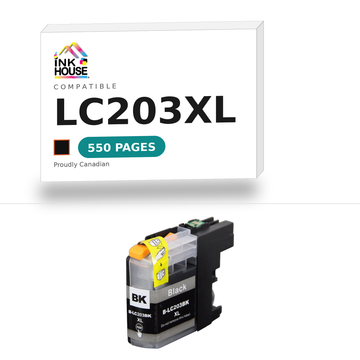 Brother LC203XL Black compatible ink cartridge, 550 pages