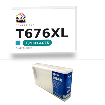 T676XL Cyan compatible ink cartridge, 1,200 pages