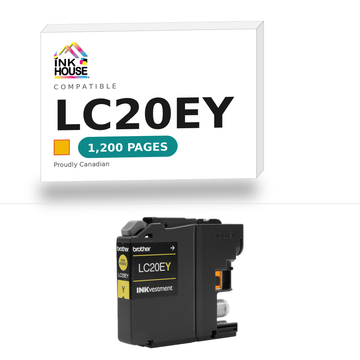 Brother LC20EY Yellow compatible ink cartridge, 1,200 pages