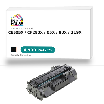 Compatible HP 05X 80X Canon 119X (CE505X / CF280X / CANON 119X) Black Toner Cartridge High Yield