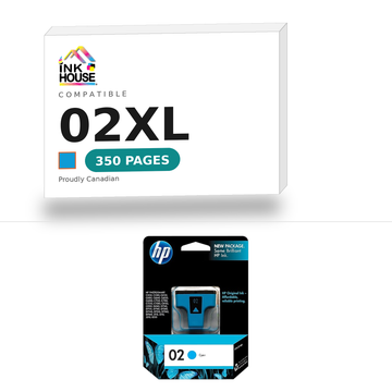 02XL Cyan compatible ink cartridge, 350 pages