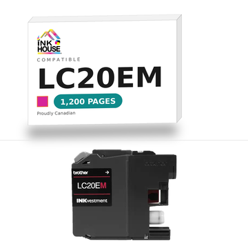 Brother LC20EM Magenta compatible ink cartridge, 1,200 pages