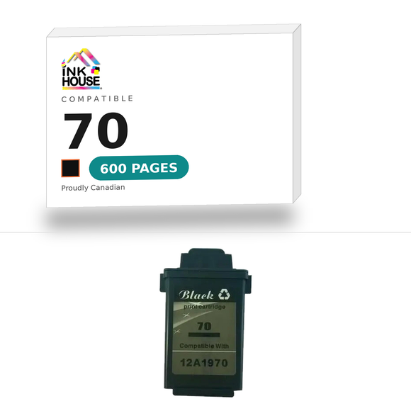70 Black compatible ink cartridge, 600 pages