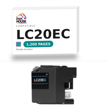 Brother LC20EC Cyan compatible ink cartridge, 1,200 pages