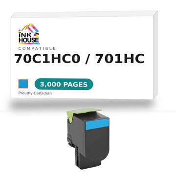 Remanufactured LEXMARK 70C1HC0 CYAN TONER 701HC  CS310DN/410N/410DN 3K