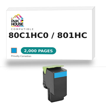 Remanufactured  Lexmark 80C1HC0 (801HC) Cyan Toner Cartridge