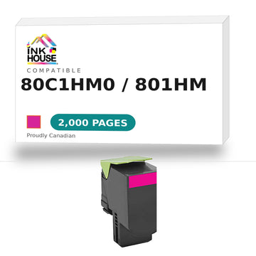 Remanufactured  Lexmark 80C1HM0 (801HM) Magenta Toner Cartridge