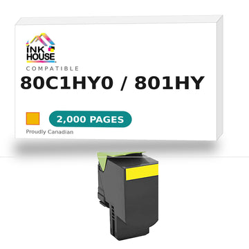Remanufactured  Lexmark 80C1HY0 (801HY) Yellow Toner Cartridge