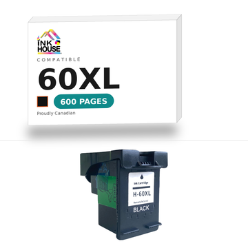 60XL Black compatible ink cartridge, 600 pages