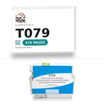 T079 Light Cyan compatible ink cartridge, 470 pages