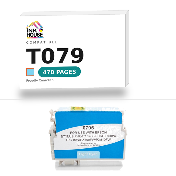 T079 Light Cyan compatible ink cartridge, 470 pages