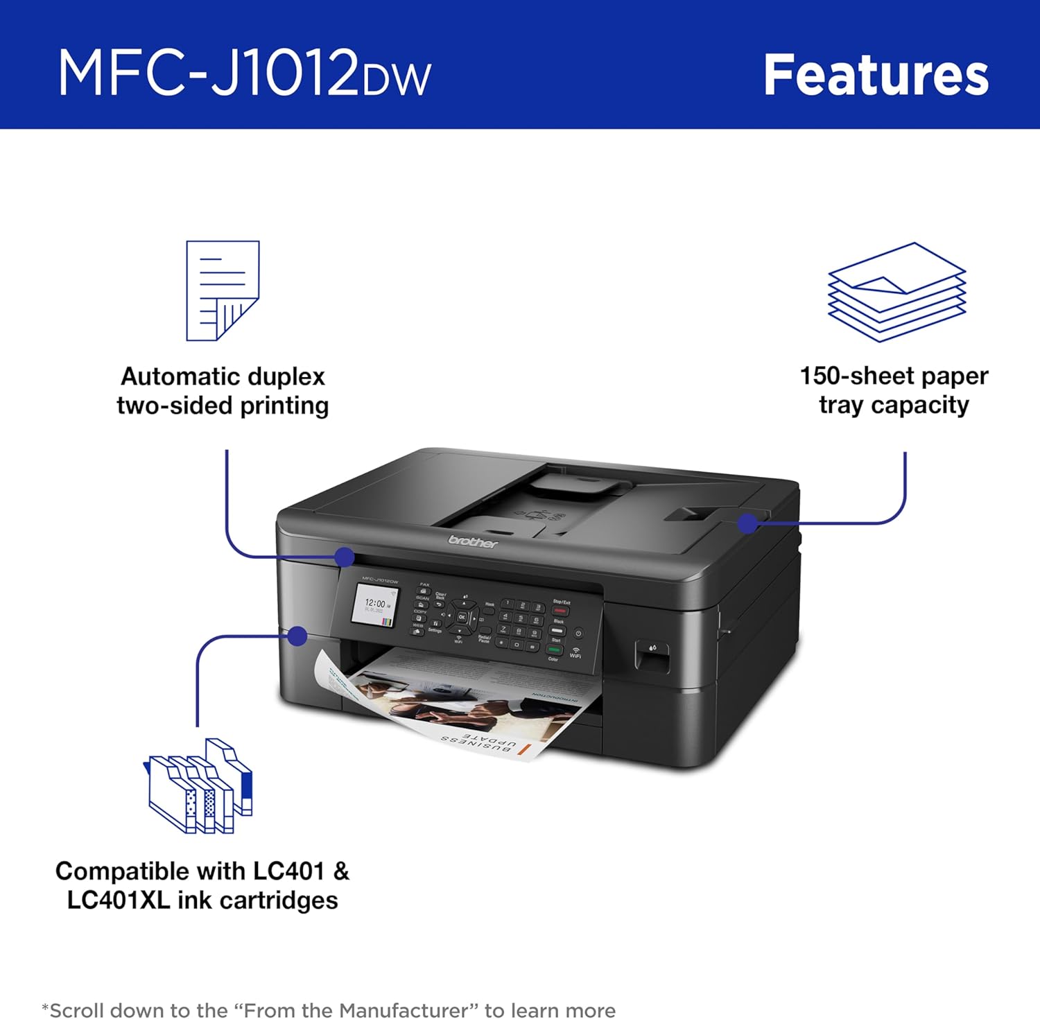 Brother MFC-J1012DW Wireless Colour Inkjet All-in-One Printer - 0