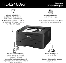 Brother HL-L2460DW Home Office-Ready Monochrome Laser Printer - 0