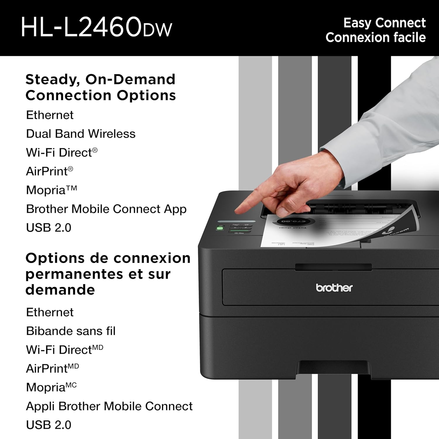 Brother HL-L2460DW Home Office-Ready Monochrome Laser Printer