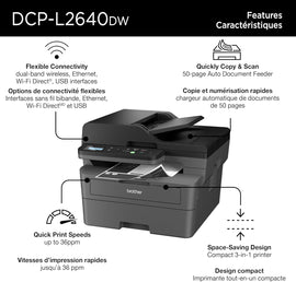 Brother DCP-L2640DW Business-Ready Monochrome Multifunction Laser Printer - 0