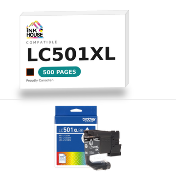 Brother LC501XL Black compatible ink cartridge, 500 pages