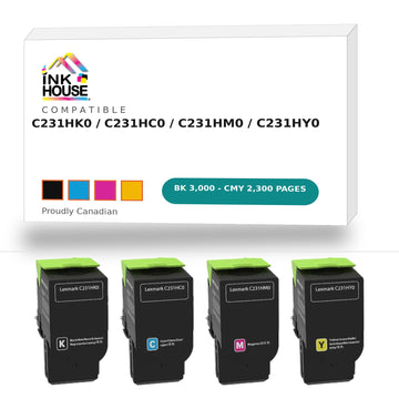 COMPATIBLE Lexmark C231H High Yield Toner Cartridge (BK/C/M/Y)