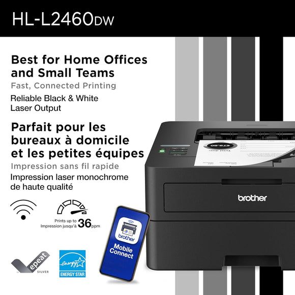 Brother HL-L2460DW Home Office-Ready Monochrome Laser Printer