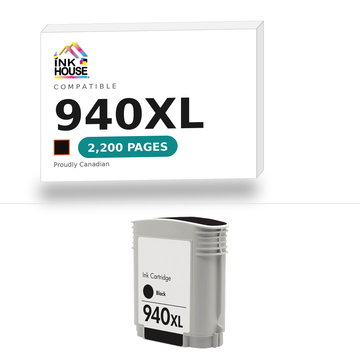 940XL Black compatible ink cartridge, 2,200 pages