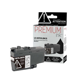 Compatible Brother LC401XLBKS Black Ink Cartridge High Yield  LC401