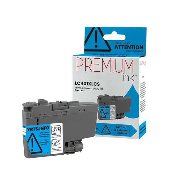 Compatible Brother LC401XLBKS Cyan Ink Cartridge High Yield - LC401