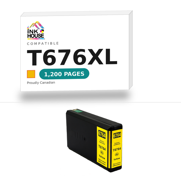 T676XL Yellow compatible ink cartridge, 1,200 pages