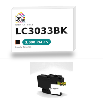 Brother LC3033BK Black compatible ink cartridge, 3,000 pages