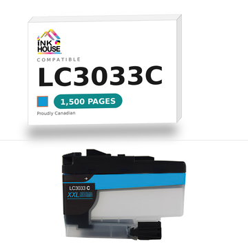 Brother LC3033C Cyan compatible ink cartridge, 1,500 pages