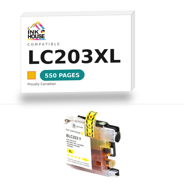 Brother LC203XL Yellow compatible ink cartridge, 550 pages