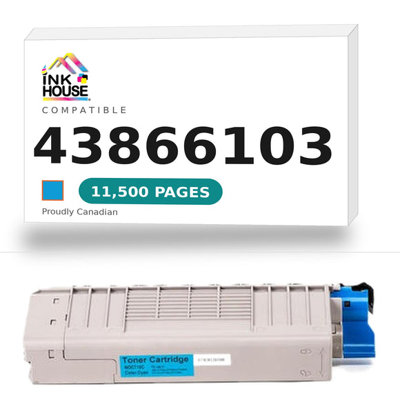 Okidata 43866103 C New Compatible Cyan Toner Cartridge