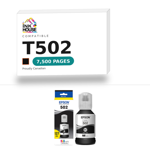 T502 Black compatible ink cartridge, 7,500 pages