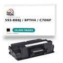 Compatible Dell 593BBBJ 8PTH4 C7D6F Black Toner Cartridge High Yield-1