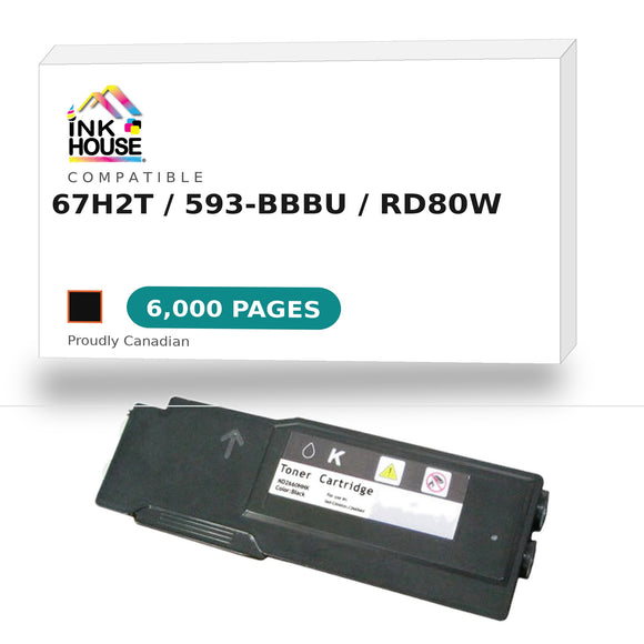 Compatible Dell Toner Cartridge, Laser, High Yield, Black, (67H2T)
