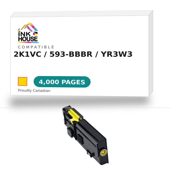 Compatible Dell Toner Cartridge, Laser, High Yield, Yellow, (2K1VC)
