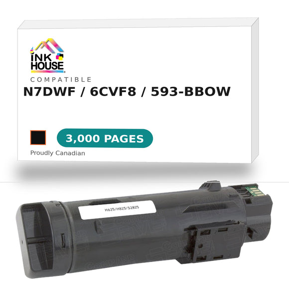 Compatible Dell Toner Cartridge, Laser, High Yield, Black, (N7DWF)