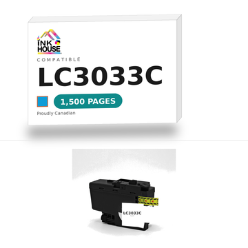 Brother LC3033C Cyan compatible ink cartridge, 1,500 pages