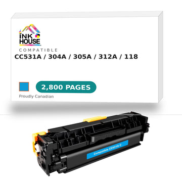 Compatible HP 304A (CC531A) / 305A (CE411A) / 312A (CF381A) / CANON 118 New  Cyan Toner Cartridge