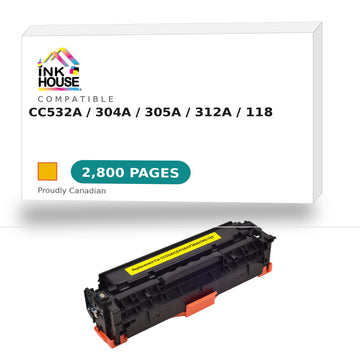 Compatible HP 304A (CC532A) / 305A (CE412A) / 312A (CF382A) / CANON 118 New Yellow Toner Cartridge