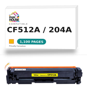 Compatible HP 204A (CF512A) Yellow Toner Cartridge (Updated CHIP)