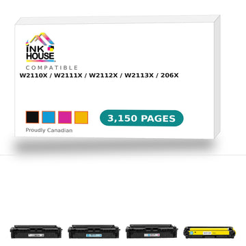 HP 206X Compatible High Yield Toner Cartridges W2110X W2111X W2112X W2113X(BK/C/M/Y)  (Updated CHIP)