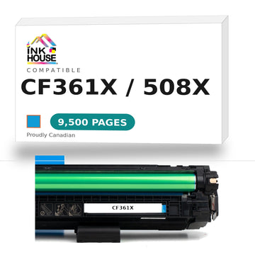 Compatible HP 508X CF361X Cyan Toner Cartridge High Yield 9500 Pages