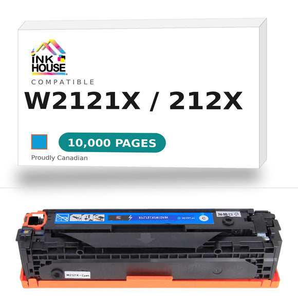 Compatible HP 212X W2121X Cyan Toner Cartridge High Yield - With Chip (Updated CHIP)
