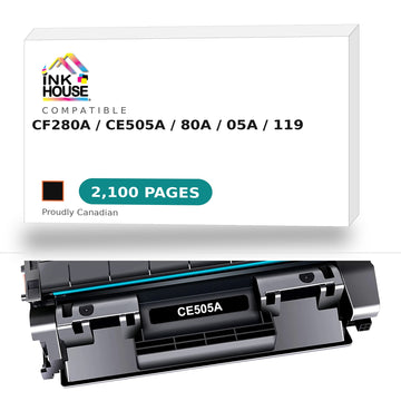 Compatible FOR HP CF280A (80A)/ CE505A (05A)/ CANON 119 New Black Toner Cartridge
