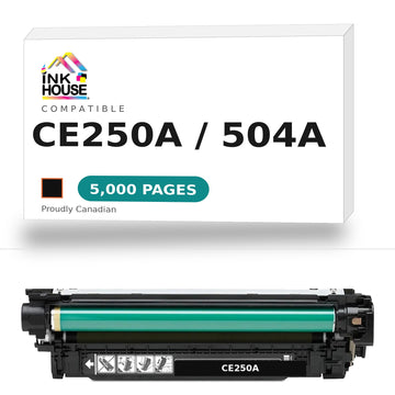 HP CE250A Remanufactured High Quality Black Toner Cartridge (HP 504A)