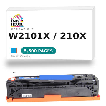 Compatible for HP 210X W2101X Cyan Toner Cartridge High Yield of 210A (Updated CHIP)