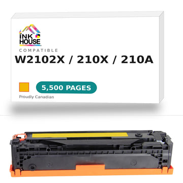 Compatible for HP 210X W2102X Yellow Toner Cartridge High Yield of 210A (Updated CHIP) - 0